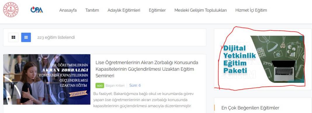 Uzatılan Seminerleri Tamamlayan Öğretmenler İçin Sertifika Alma Yolu 2